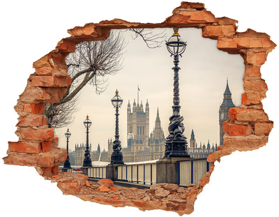 Hole in the wall sticker View of London