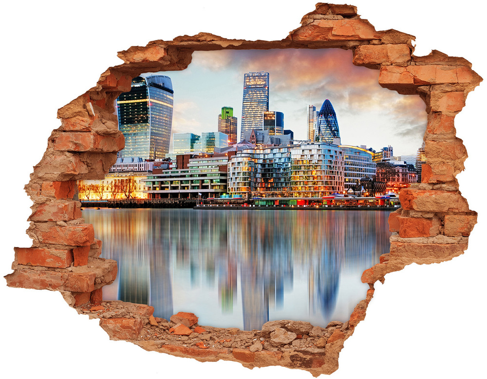 Hole in the wall decal Panorama of London