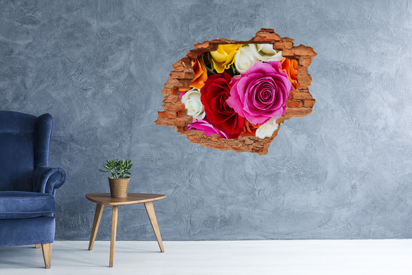Hole in the wall decal A floral burst of color