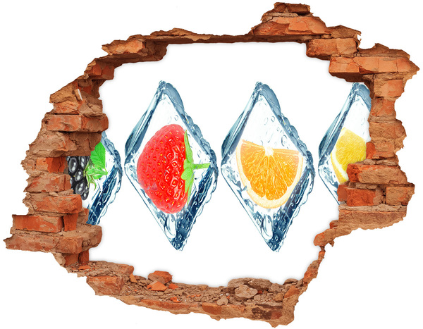 Hole in the wall decal Fruit in cubes