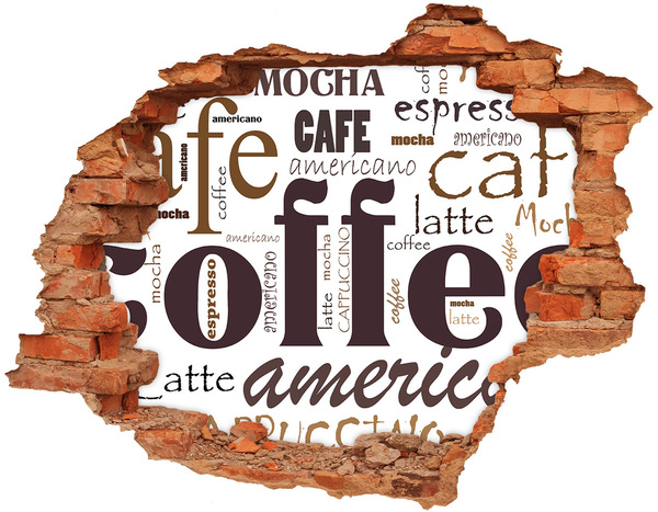 Hole in the wall decal Coffee