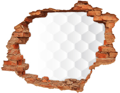 Hole wall sticker Broken wall with a hexagonal pattern