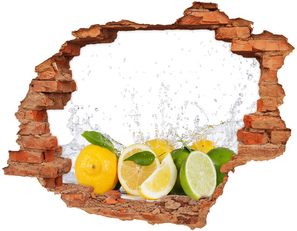 Hole in the wall sticker Fresh citrus fruits in water