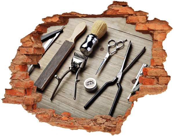 Hole wall sticker Hairdressing workshop