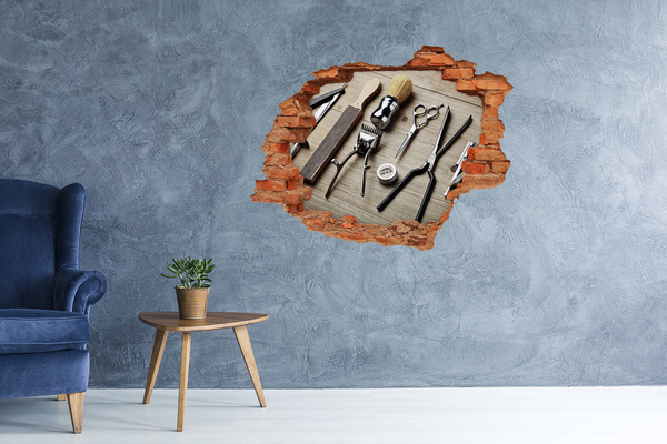 Hole wall sticker Hairdressing workshop