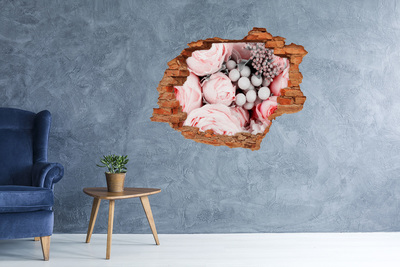 Hole in the wall decal Bouquet of flowers