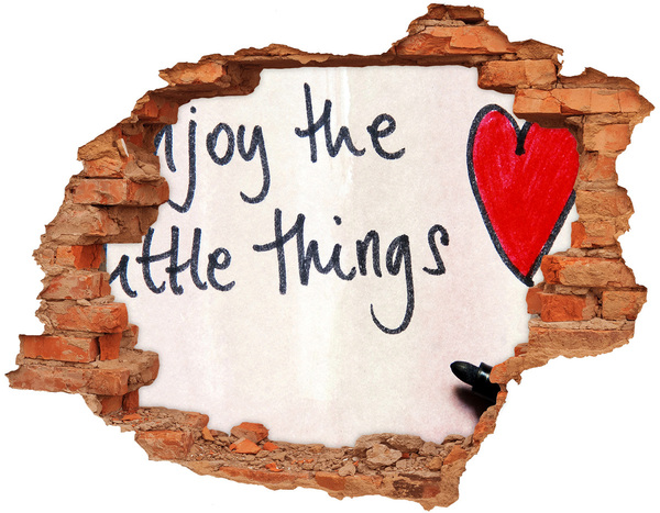 3D wall hole A damaged wall with an inscription