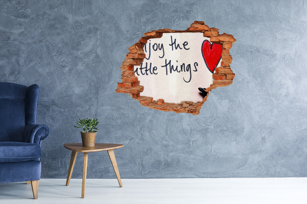 3D wall hole A damaged wall with an inscription