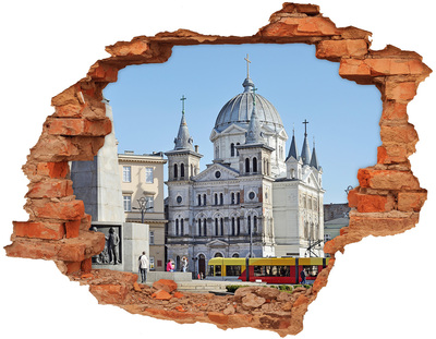 Hole wall sticker The historic cathedral in the city