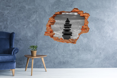 Hole wall sticker Balance stones