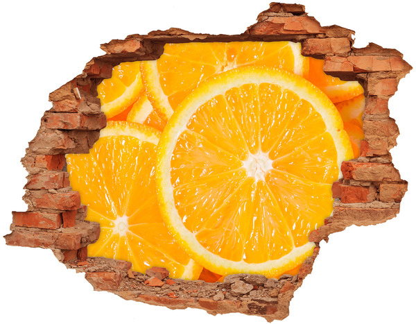 Hole wall sticker Slices of orange