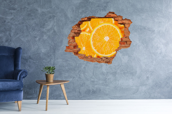 Hole wall sticker Slices of orange