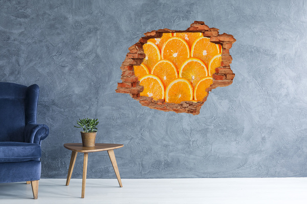 Hole wall sticker Slices of orange