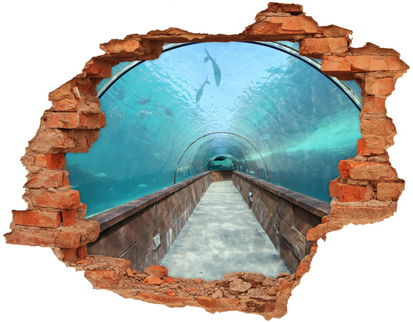 Hole wall sticker Underwater tunnel in the ocean
