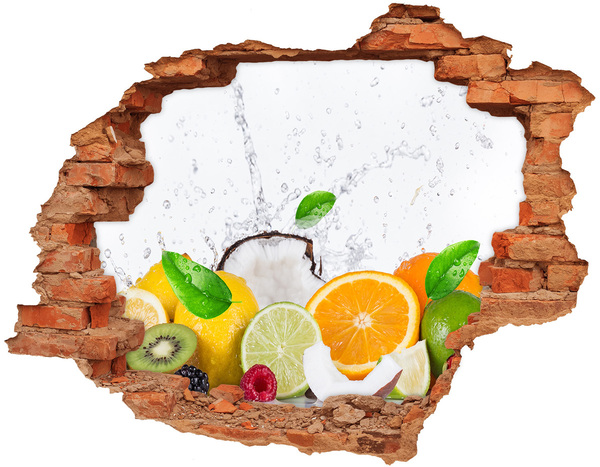 Hole in the wall sticker Fruit and water