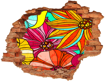 Hole wall sticker A floral burst of color