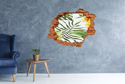 Hole wall sticker Tropical flowers