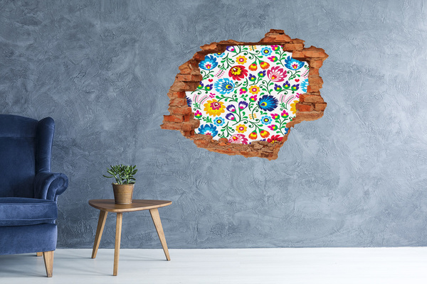 Hole in the wall sticker Ethnic pattern