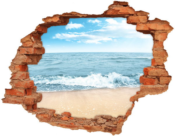Hole in the wall decal View of the sea beach