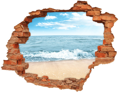 Hole in the wall decal View of the sea beach