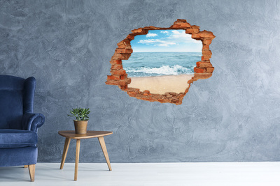 Hole in the wall decal View of the sea beach