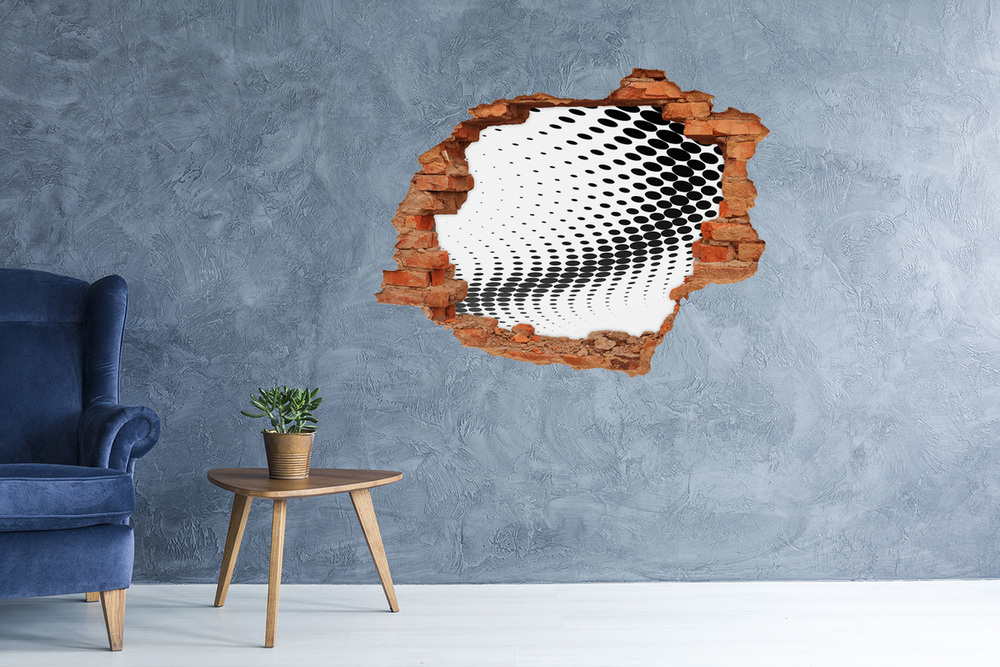 Hole in the wall decal Geometric background