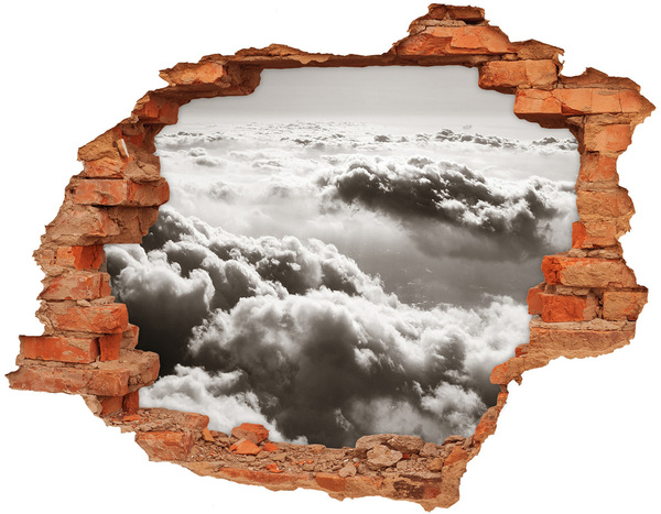 Hole in the wall sticker View of the clouds
