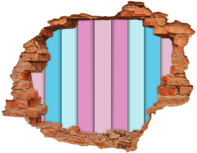 3D wall hole wallpaper A colorful wall in ruins