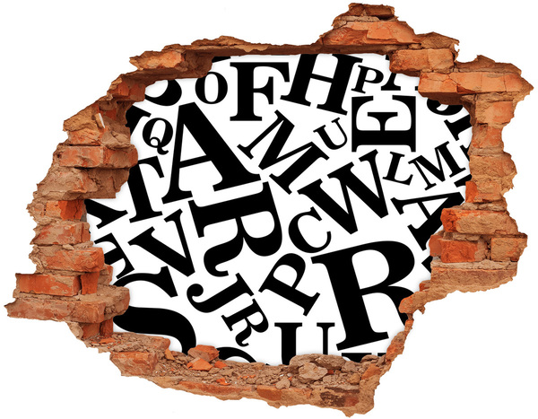 Hole in the wall decal Alphabet sticker