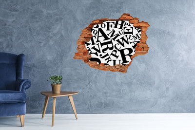 Hole in the wall decal Alphabet sticker