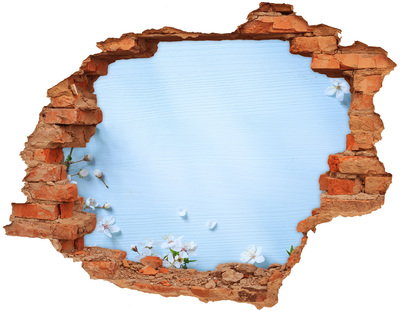 Hole in the wall decal Blue sky behind the ruined wall