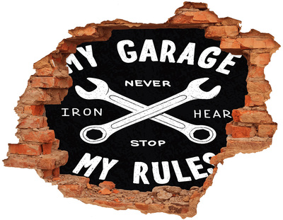 Hole in the wall decal My garage