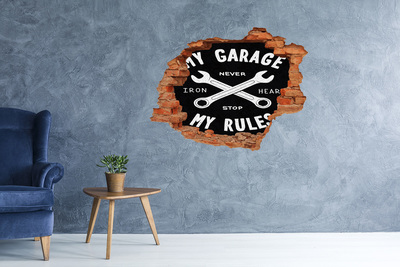 Hole in the wall decal My garage