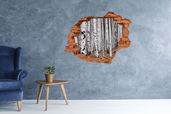 Hole wall sticker Forest Oasis of White Birches