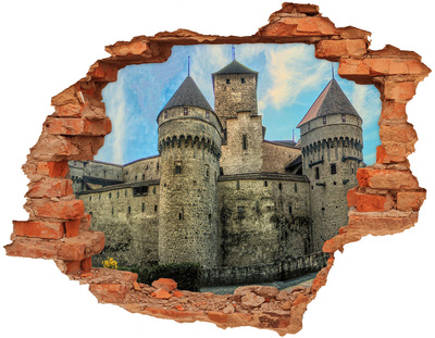 Hole wall sticker Castle in Switzerland