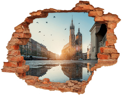Hole wall sticker Krakow panorama