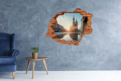 Hole wall sticker Krakow panorama