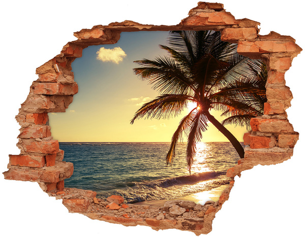 Hole wall sticker Sunset on the beach
