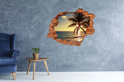 Hole wall sticker Sunset on the beach