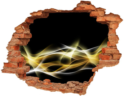 3D wall hole wallpaper The golden crack in the wall