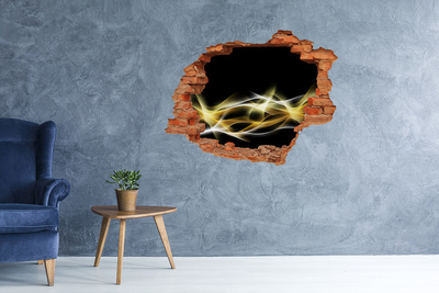 3D wall hole wallpaper The golden crack in the wall