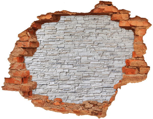 3D wall hole Damaged stone wall