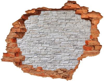3D wall hole Damaged stone wall