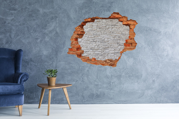 3D wall hole Damaged stone wall