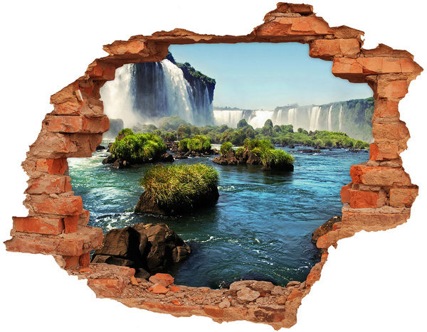 Hole wall sticker Waterfalls and a green oasis