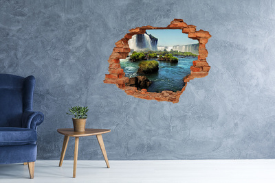 Hole wall sticker Waterfalls and a green oasis