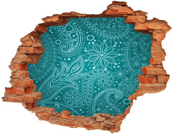 Hole wall sticker Turquoise pattern on a stone background