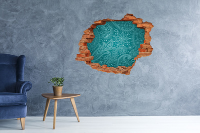Hole wall sticker Turquoise pattern on a stone background