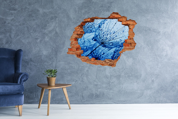 Hole in the wall decal Drops of water on a delicate flower
