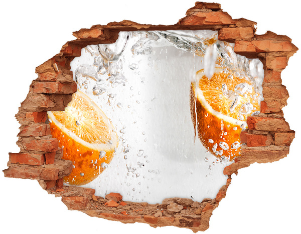 Hole wall sticker Oranges under water